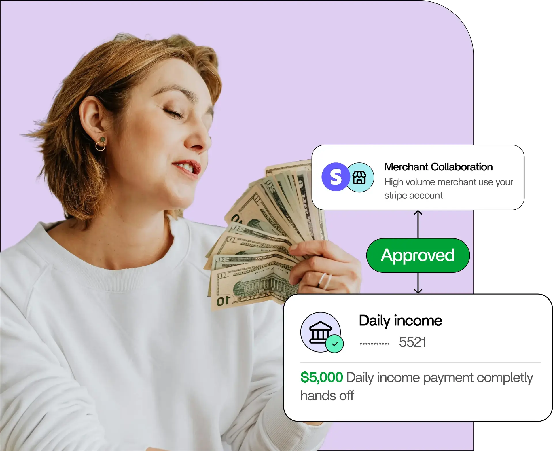 Merchant collaboration approved, daily income payment of $5,000
